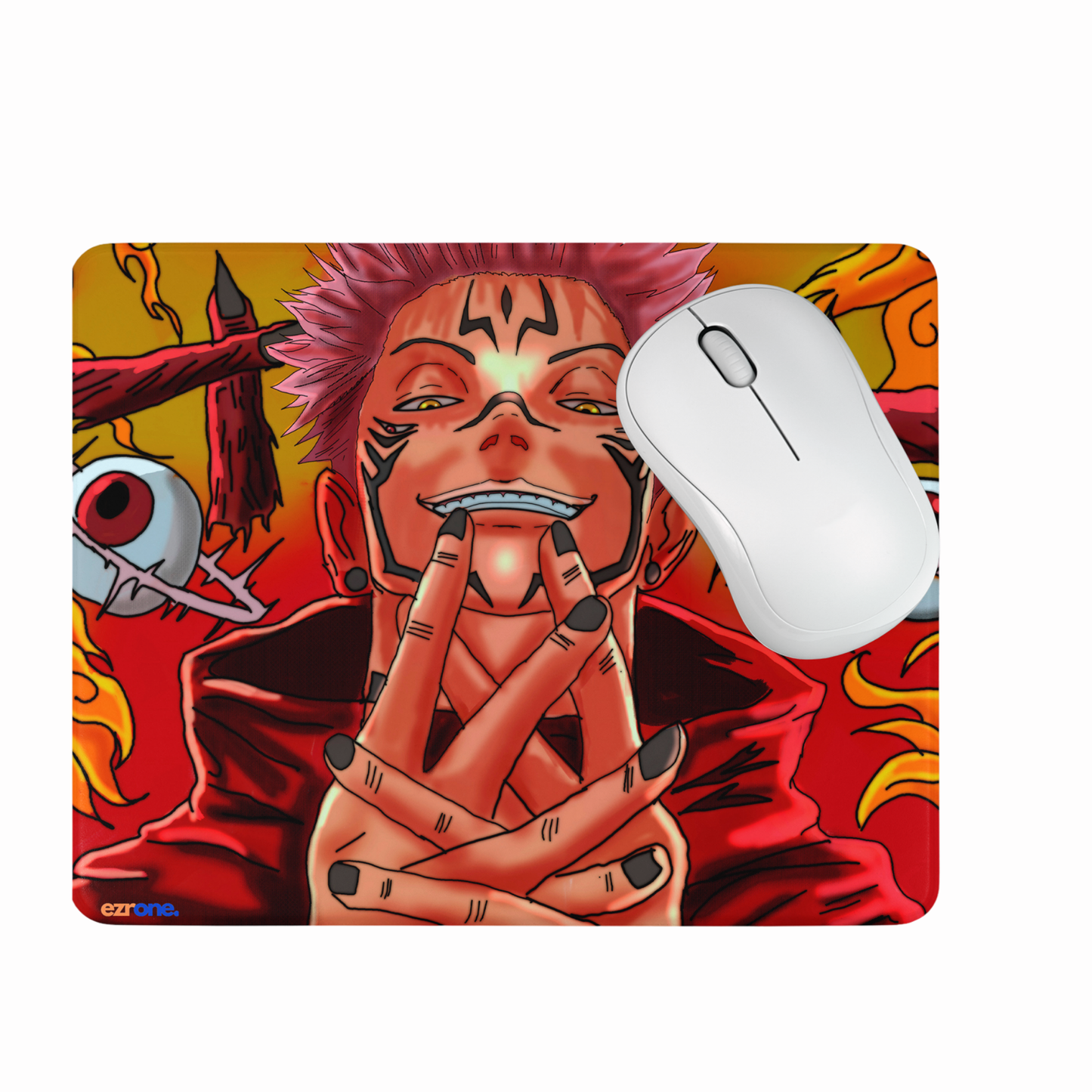 Jujutsu Kaisen Ryomen Sukuna Cursed Flames Design Mouse Pad For Gamers & Workstations