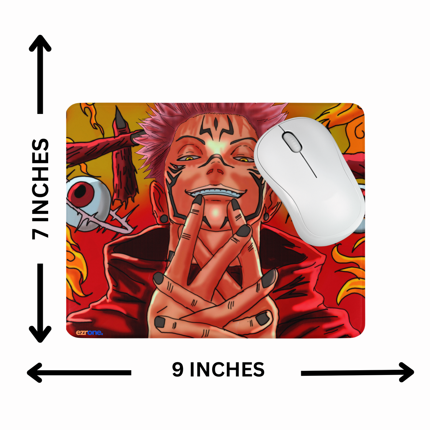Jujutsu Kaisen Ryomen Sukuna Cursed Flames Design Mouse Pad For Gamers & Workstations