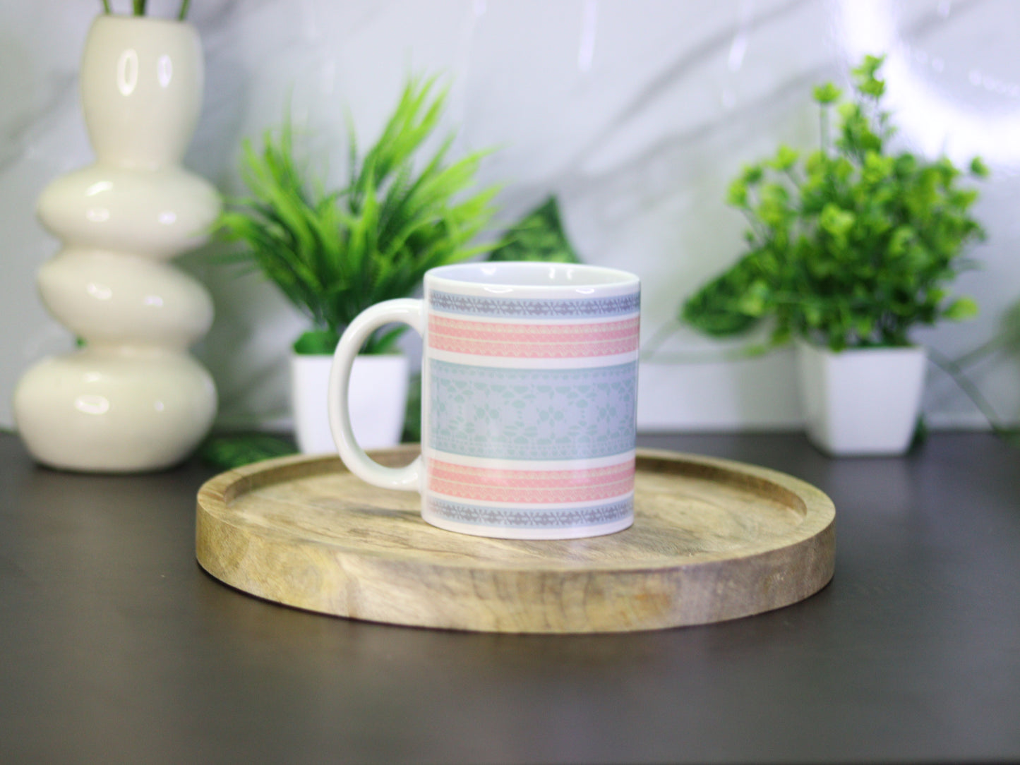 Premium Pink Lace Pattern Coffee Mug