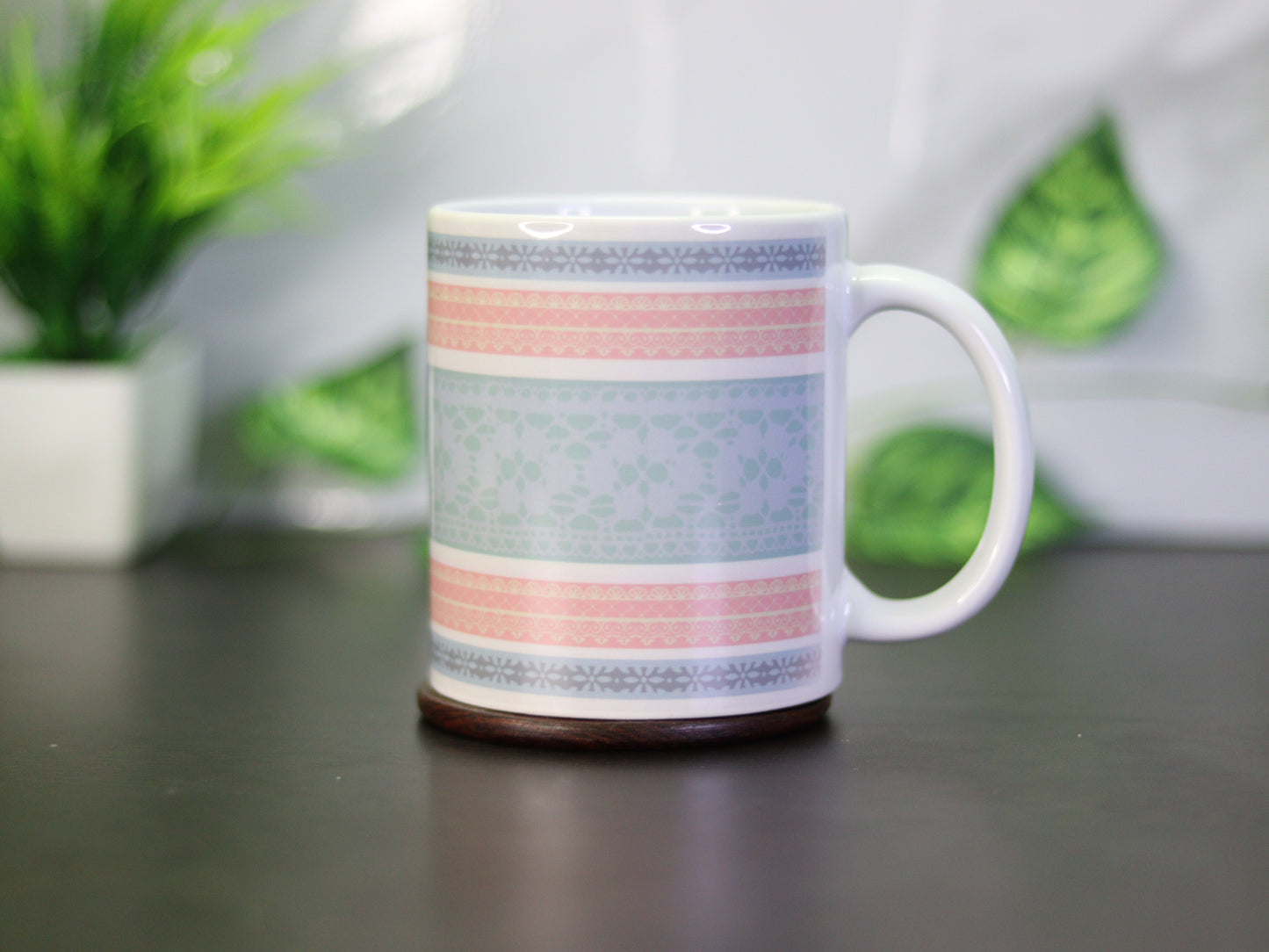 Premium Pink Lace Pattern Coffee Mug