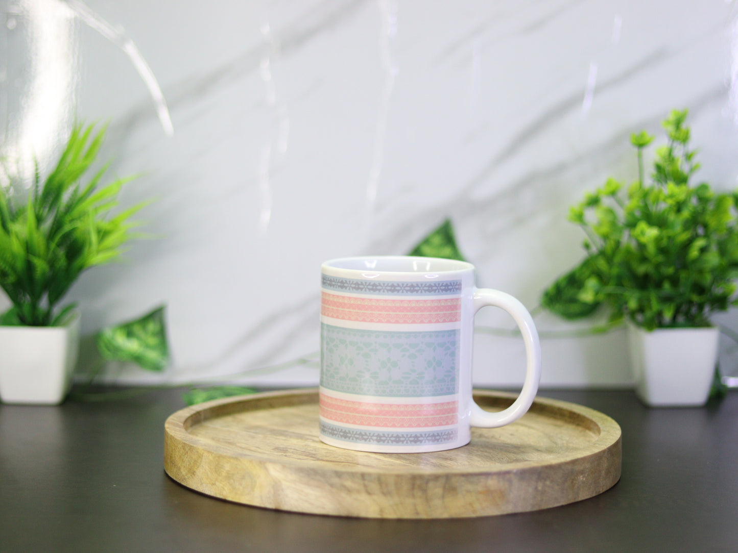 Premium Pink Lace Pattern Coffee Mug