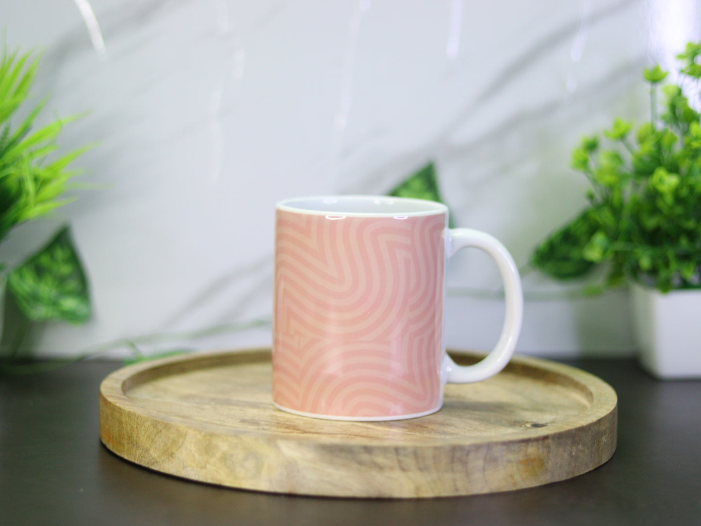 Premium Pink Line Pattern Coffee Mug