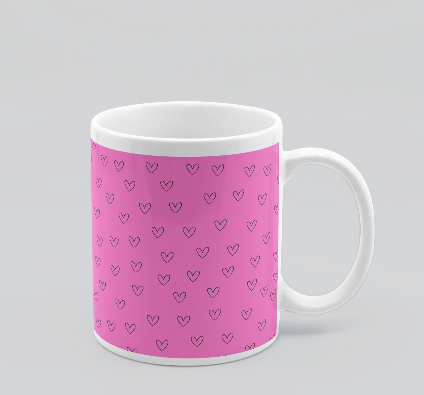 Pink Heart Pattern Coffee Mug